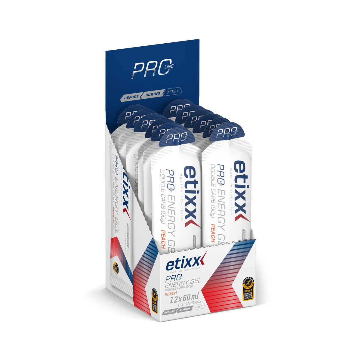 Energy gel Etixx Double Carb Peach