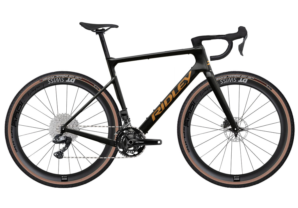 Ratas Ridley ASTR GRX800 DI2 2x12 (L) must/kuldne — pilt 1