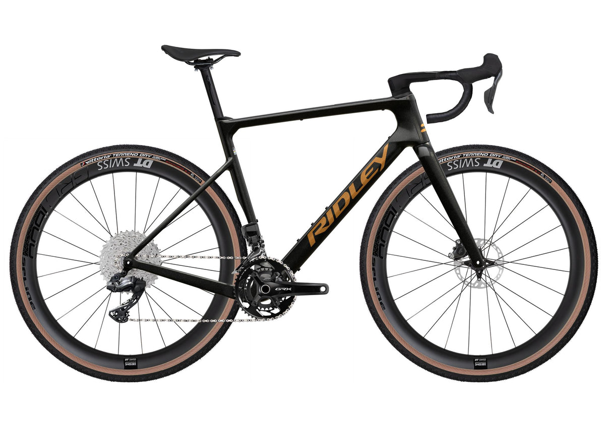 Ratas Ridley ASTR GRX800 DI2 2x12 (L) must/kuldne — pilt 1